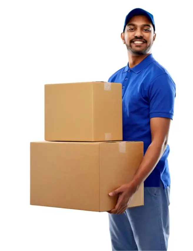 Véhicule utilitaire transportant plusieurs colis